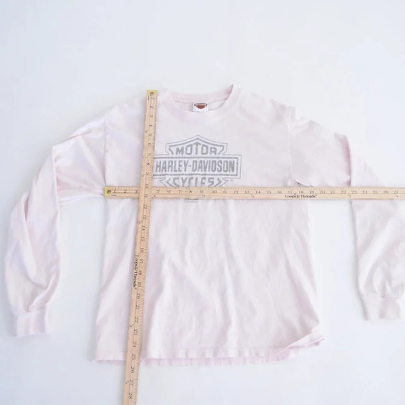 Harley-Davidson Light Pink Y2K '09 Olathe, Kansas Pre-Shrunk 100% Cotton Long M - Picture 4 of 10